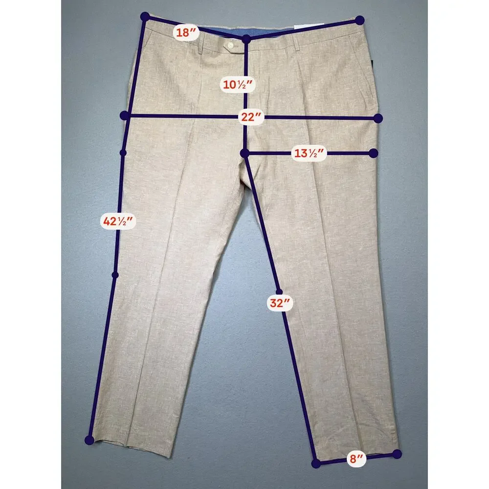 Tommy Hilfiger Men's Modern-Fit Linen Blend Pants Light tan 36x32 $125